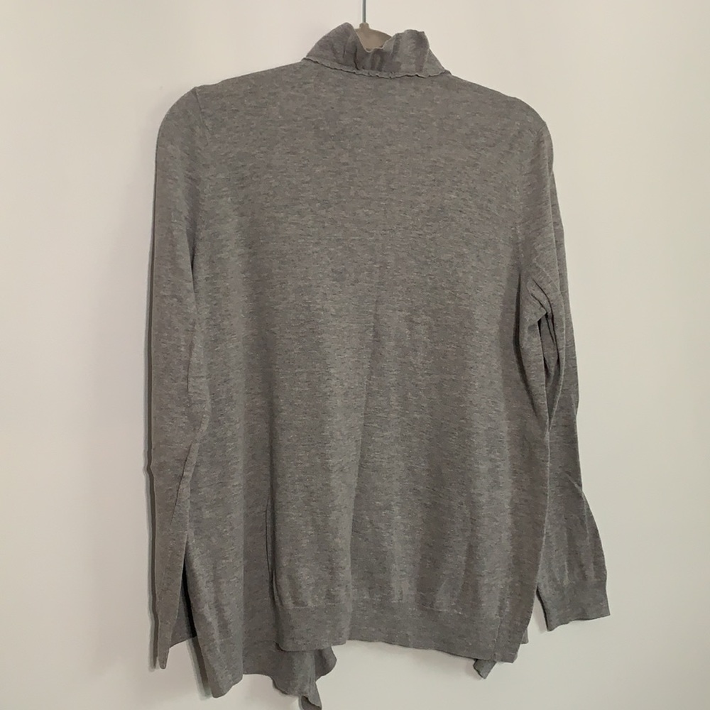 Talbots Gray Ruffle Cardigan - Picture 2 of 2